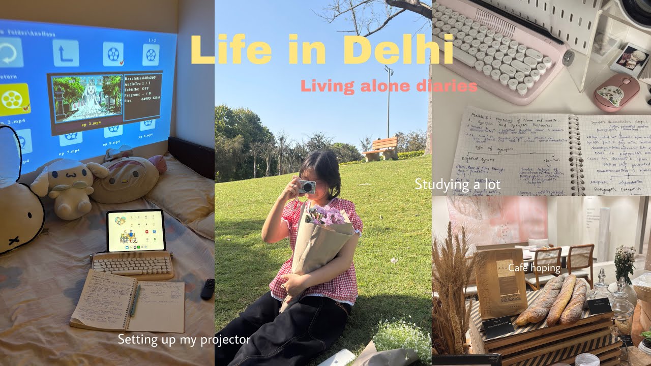 Life in Delhi living alone at 21, studying a lot for exam , cafe hoping