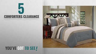 Top 10 Comforters Clearance [2018]: Closeout 7 Piece Bed / Comforter in a Bag (King, Blue / Grey)