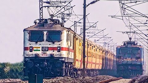 The Perfect Train Overtake | High Speed WAP-7 Falaknuma Express overtake WAG-7 Conor Freight Train