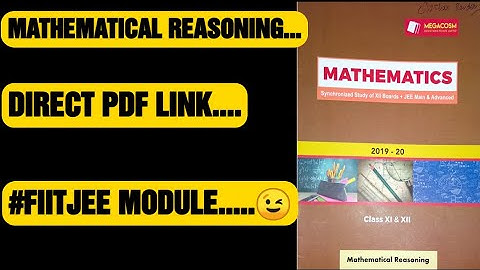 #fiitjeemodulespdf-Mathematical Reasoning  | FIITJEE MATERIAL,#howisfiitjee