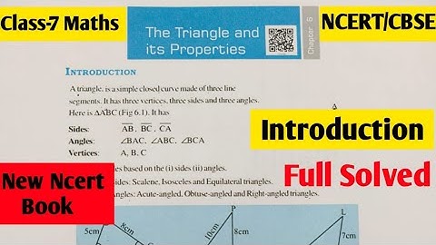 Class 7 Maths Chapter 6 Introduction ll The Triangle And Its Properties ll New Ncert Book ll #class7
