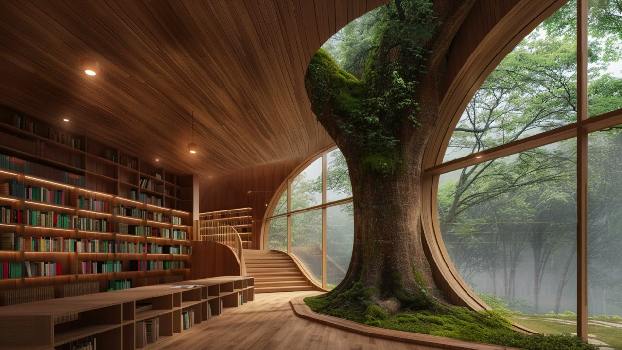 Be kind to yourself today. - Gentle Forest Library Ambience | Self Care & Sleep [4K]