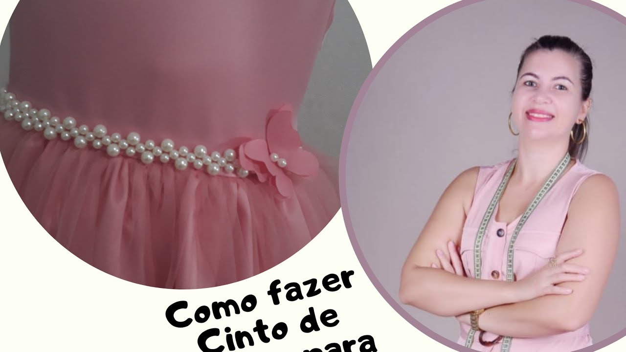 Como fazer cinto de pérolas para vestido