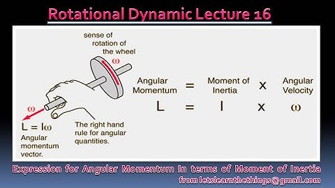 Rotational Dynamic Lecture 16  Expression for angular momentum in terms of Moment of Inertia