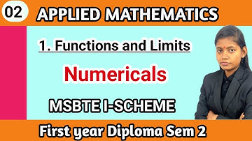Applied mathematics 2nd semester diploma chapter 1 functions and limits lecture 2 numericals