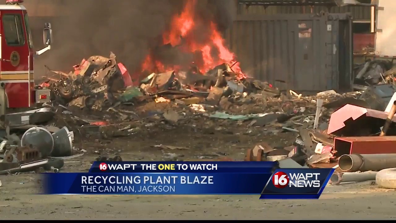 Fire breaks out at recycling plant - YouTube
