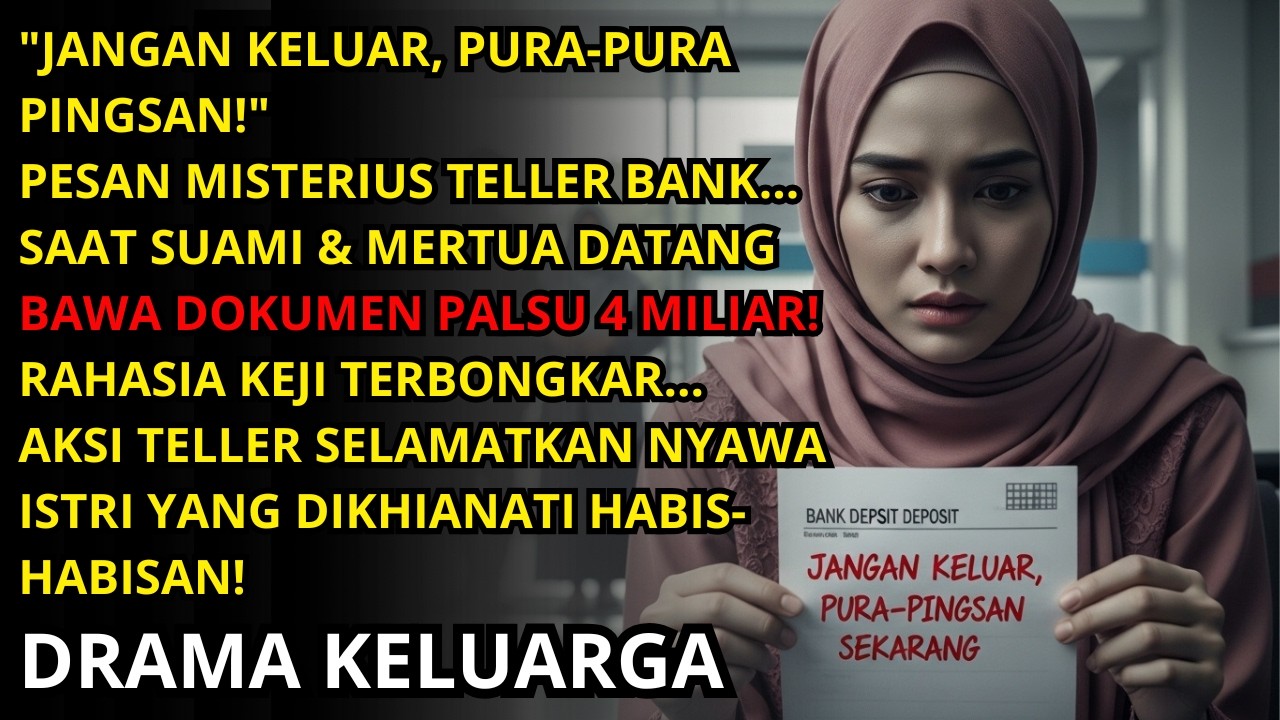 ISTRI PURA-PURA PINGSAN DI BANK: PESAN TELLER BONGKAR RENCANA KEJI SUAMI & MERTUA KURAS HARTA!