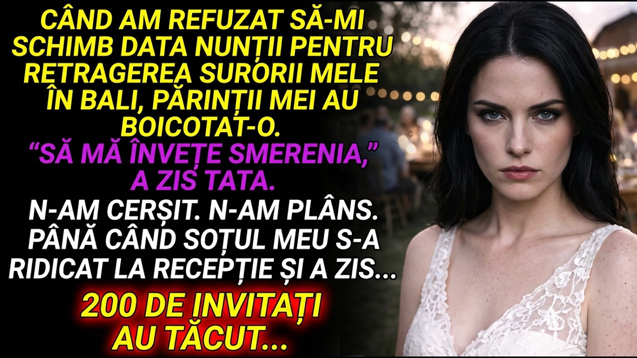 Părinții mi-au boicotat nunta ca să mă învețe umilința — soțul meu le-a dezvăluit secretul.