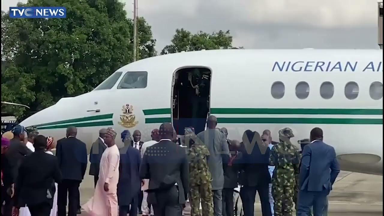 Full Video: Moment President Tinubu Arrives In Lagos From Foreign Trip