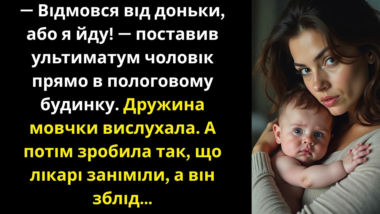 Чоловік у пологовому будинку вимагав відмовитися від доньки,але реакція дружини вразила всіх лікарів