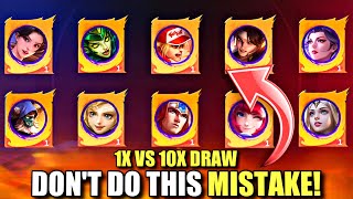 DON'T DO THIS MISTAKE IN KOF DRAW | MOBILE LEGENDS 1X VS 10X DRAW KOF