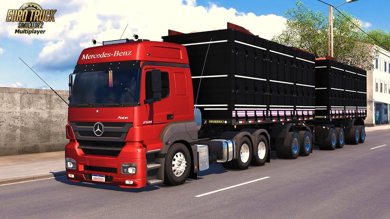 Mercedes-Benz Axor 2644 Bitrem 9 Eixos Carga Blocos de Concreto (48 t) Ets2 V1.57