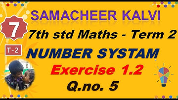 7th std maths Term 2 / chapter 1 / Number system / Exercise 1.2 Q.no. 5 / Fractions and Decimals