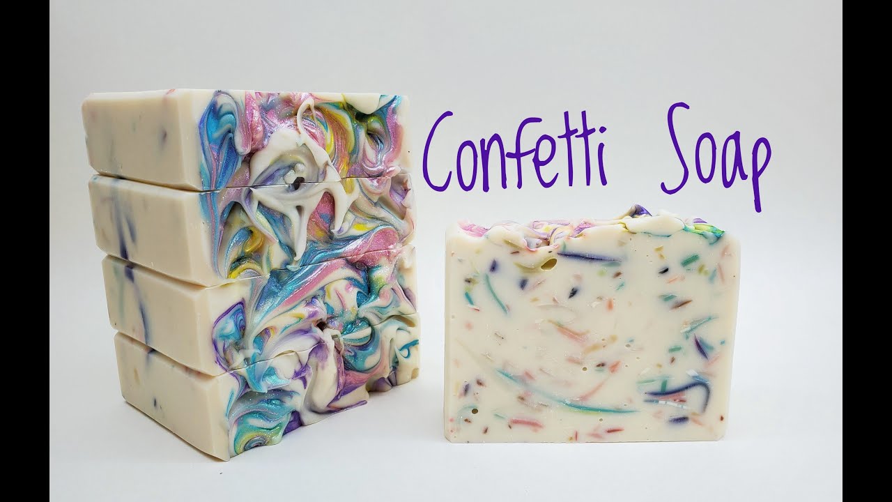 Making Confetti Soap - Cold process Tutorial - Savons Saponification à Froid Tutoriel DIY