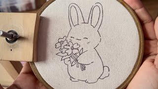 Cute little bunny embroidery tutorial || Embroidery for Beginners - Let’s Explore