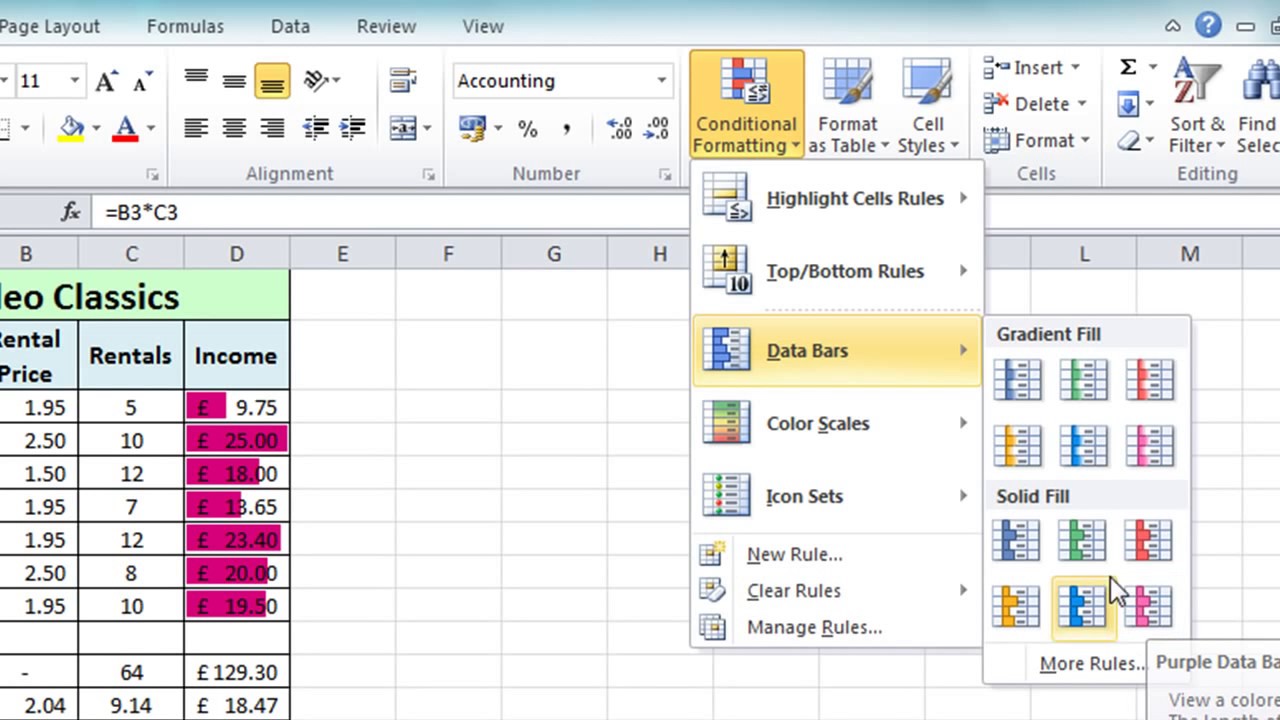 Excel 2010 Tutorial For Beginners #8 Conditional Formatting Pt 1 ...