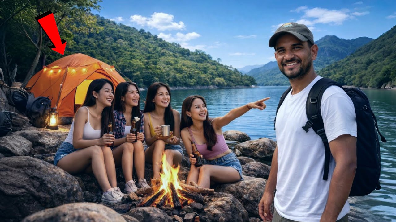 4 Girls Invited Me to Their Campsite! 🏕️