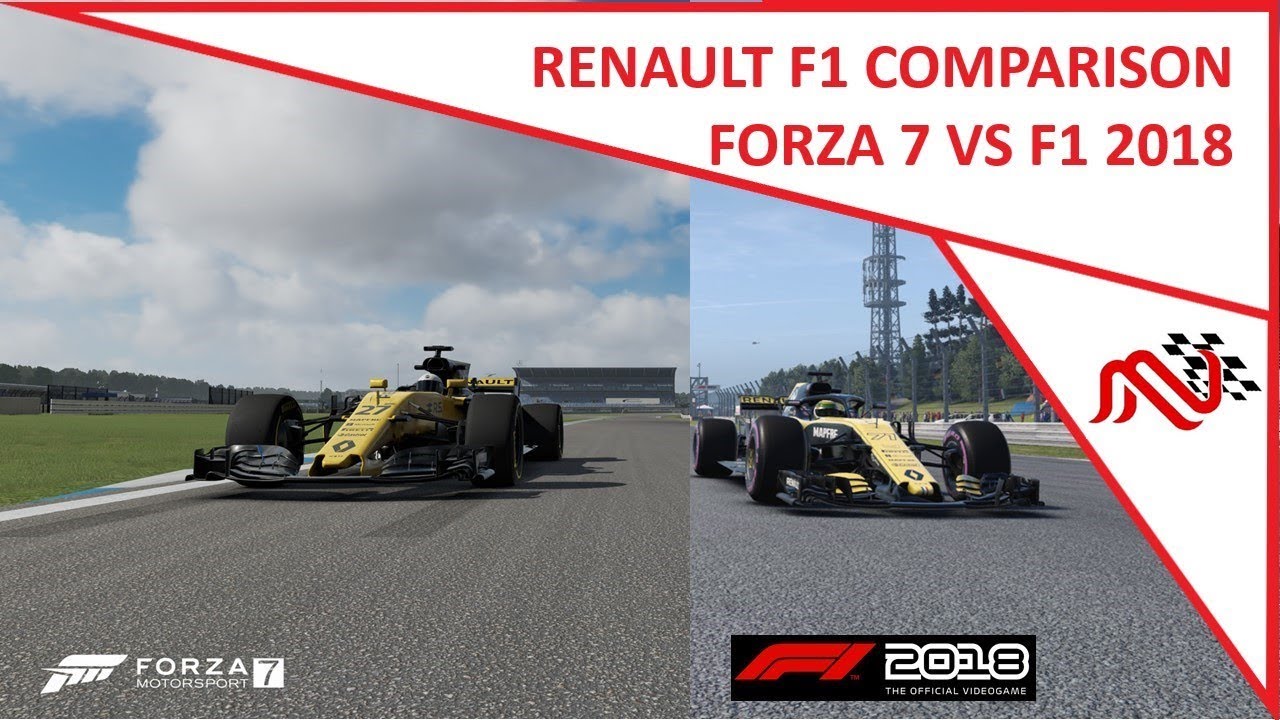 Renault F1 Comparison - F1 2018 (Game) vs Forza 7