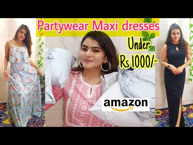 Floor length Maxi Style dress Review | under 1000 Rs | Amazon Huge Haul  Review in Malayalam | Nawal - YouTube