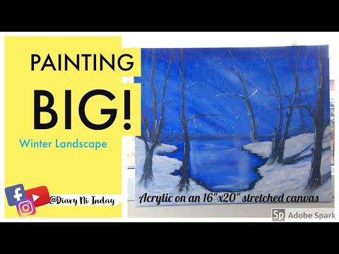 Acrylic Painting Simple Winter Landscape Painting With Oil Paints Acrylic Painting Simple Winter Landscape Painting With Oil Paints
