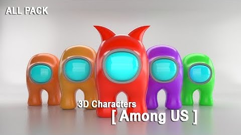 C4D-Tutorial [ Model 3D Among US characters and Render Redshift  ] Live Stream
