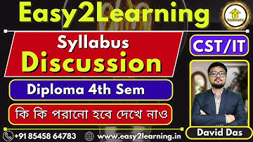 Diploma 4th Sem CST/IT Details Syllabus Discussion |  2025 Sesion | easy2learning