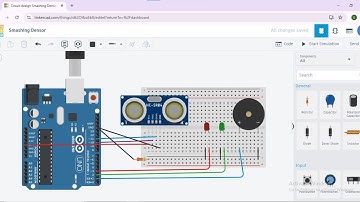 Ultrasonic Sensor with LED and Buzzer using Arduino | Complete Tinkercad Circuit & Code Tutorial
