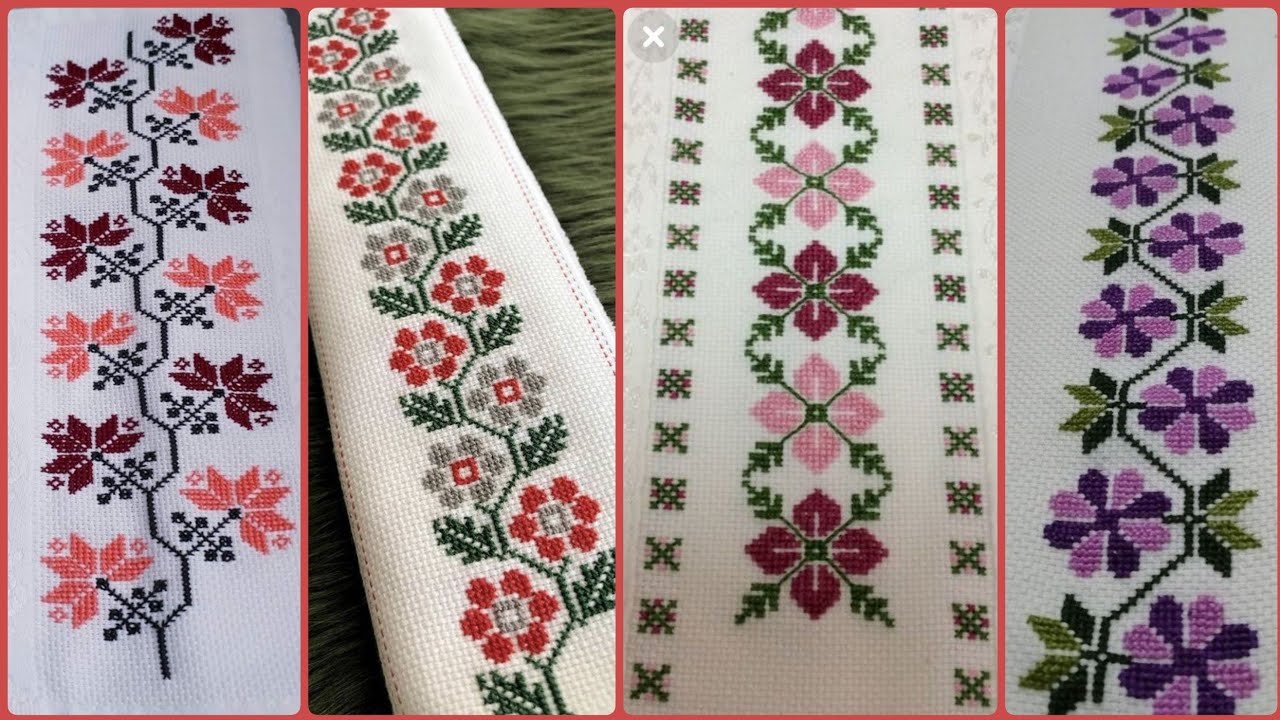 So Elegant & Stylish New Cross Stitch Boder Line Embroidery Ideas #2024 ...