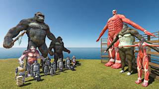 Titan Cage Challenge | King Kong + Mutant Primates vs Colossal Titan - ARBS