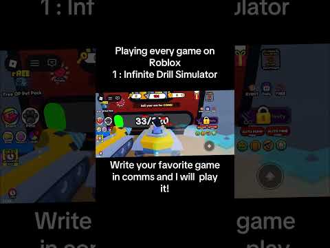Playing every game on Roblox1 : Infinite Drill Simulator