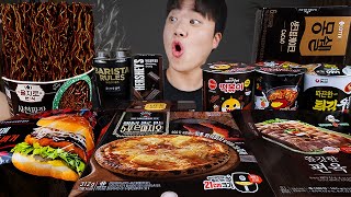 ENG SUB) ASMR MUKBANG FIRE Noodle & HOT DOG & CHEESE PIZZA & Tteokbokki EATING SOUND ! (BULDAK)