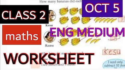 CLASS 2 MATHS WORKSHEET OCT 5 ENG MEDIUM