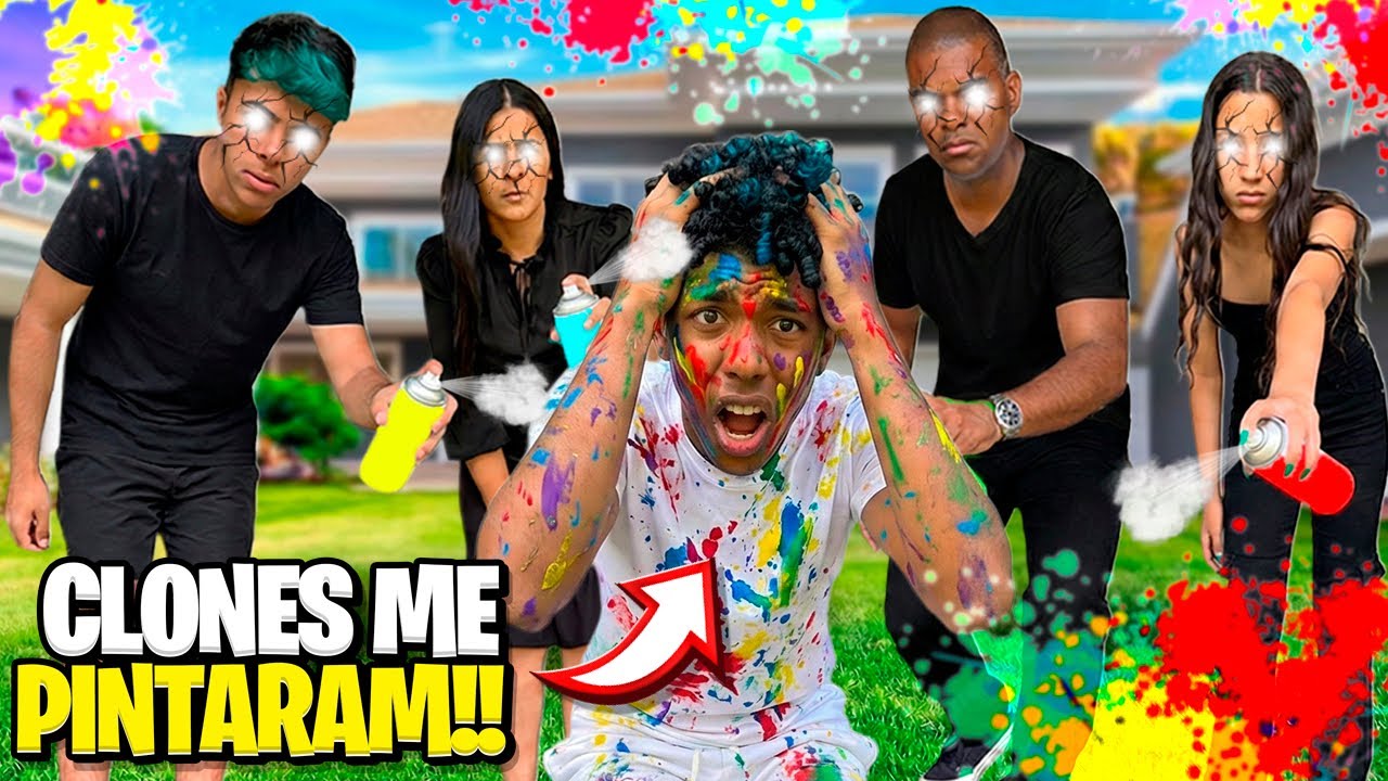 A FAMÍLIA DE CLONES DO MAL PINTARAM O GABRIEL COM UMA TINTA TÓXICA! *ele ficou todo pintado *