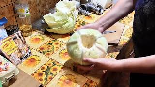Hollowing out a cabbage