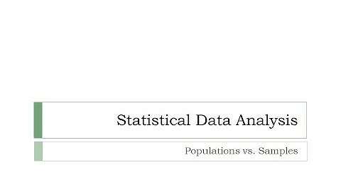 Populations vs. Samples