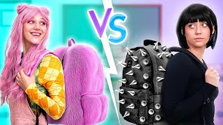 Goth vs Rainbow 🌈 School Hacks. Smart Parenting Crafts and Hacks