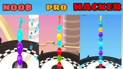 NOOB vs PRO vs HACKER in Stack Rider - All Levels Gameplay, New Game (Android, iOS)