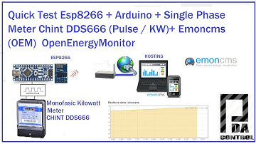 Quick Test Esp8266 + Arduino + Single Phase Meter Chint DDS666 + #Emoncms OEM: PDAControl