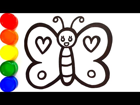 Rainbow Butterfly Glitter Drawing, Painting and Coloring for Kids | Jolly Toy Art