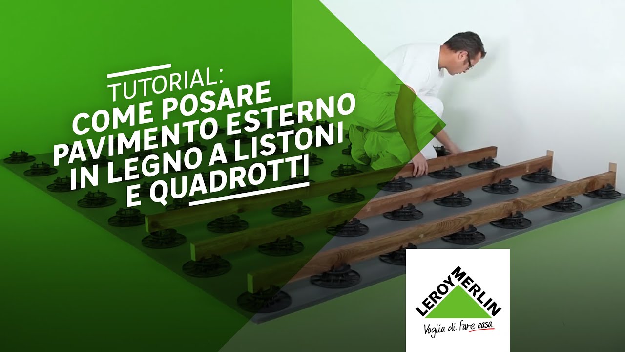 Come posare un pavimento in legno su basi regolabili leroy merlin ... Pavimenti per esterni in legno