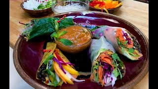 Forbidden Rice Spring Rolls with Spicy Mango Mint Dipping Sauce (on the Chef AJ show)