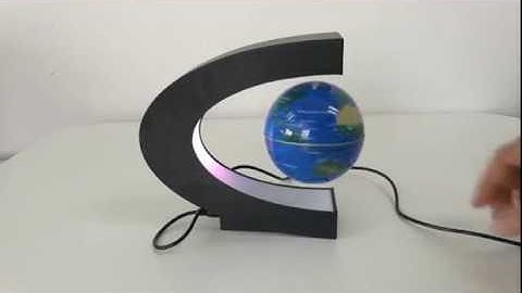 Magnetic Levitation Floating World Map Globe with C Shape Base 3"
