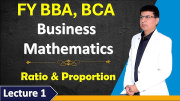 BBA, BCA Business Mathematics | Ratio and Proportion | SPPU | Ratio in One Shot | Lecture 1