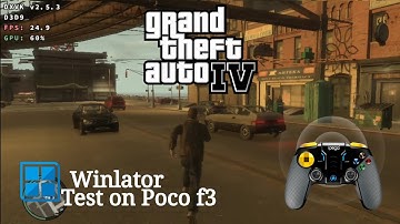 GTA IV on Winlator 7.1.4 Glibs Amod Emulator Android Gameplay test on Snapdragon 870