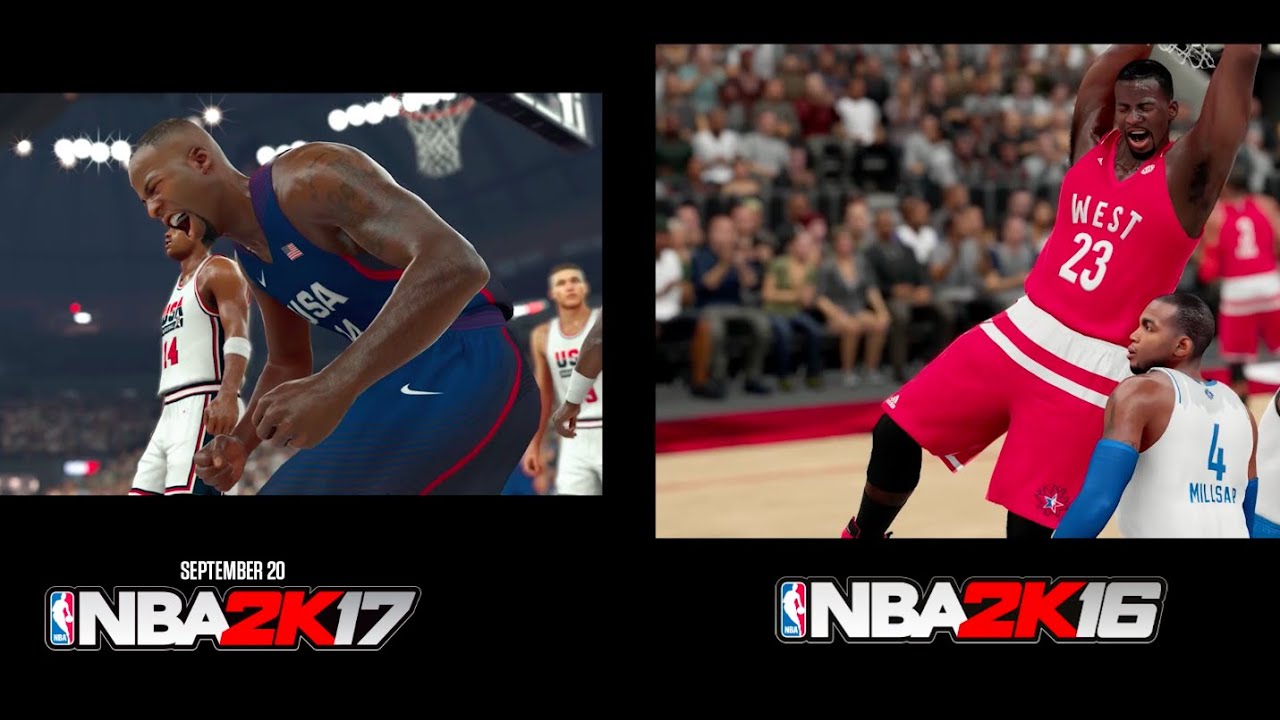 NBA 2K17 vs NBA 2K16 Graphic Comparsion Paul George, Micheal Jordan ...