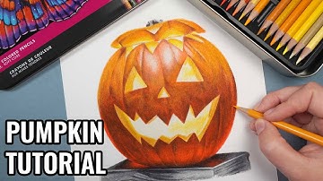 How To Draw a Pumpkin - Prismacolor Colored Pencils Tutorial