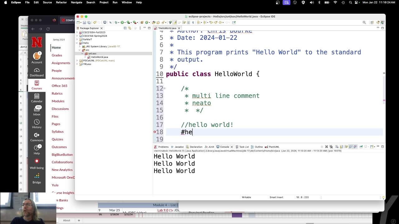 1.0 - Course Intro, Intro to Java (2024-01-22) - YouTube