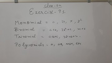 Class 8th algebraic expression and i identities monomial binomial trinomial polynomial