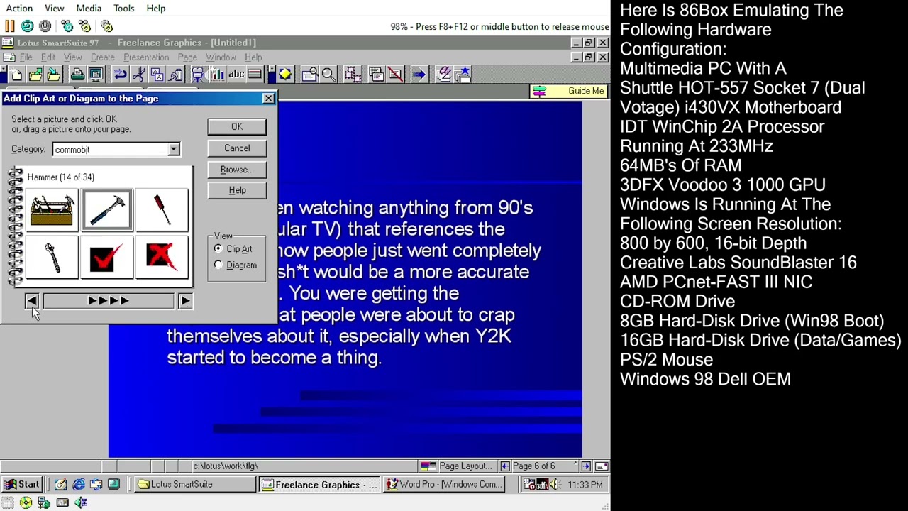 Lotus Freelance Graphics On Win98 (86Box)