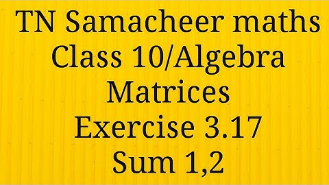 Sum 1/Sum 2 Exercise 3.17 Algebra Class 10 Tamilnadu Samacheer maths Nithyaganesh Maths